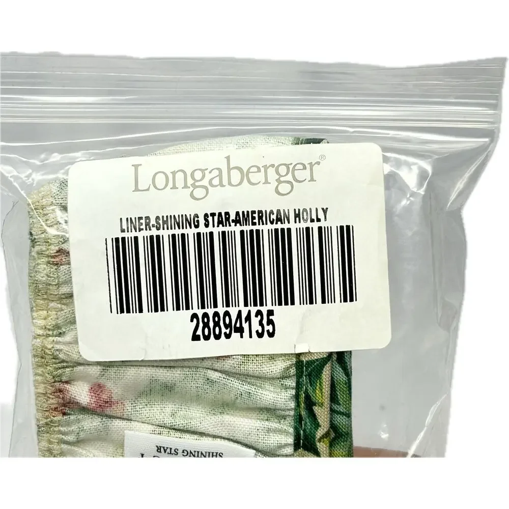Longaberger‎ Shining Star Basket American Holly LINER ONLY New
